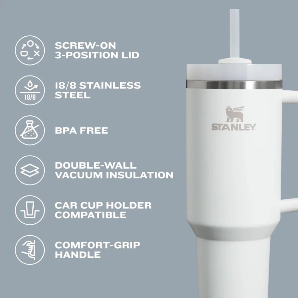 STANLEY Quencher H2.0 Tumbler Handle & Straw 40oz Plum insulated stainless steel - Picture 3 of 9